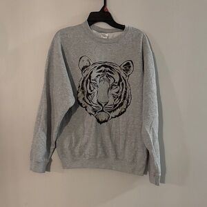Gray Tiger Print Women’s Sweater